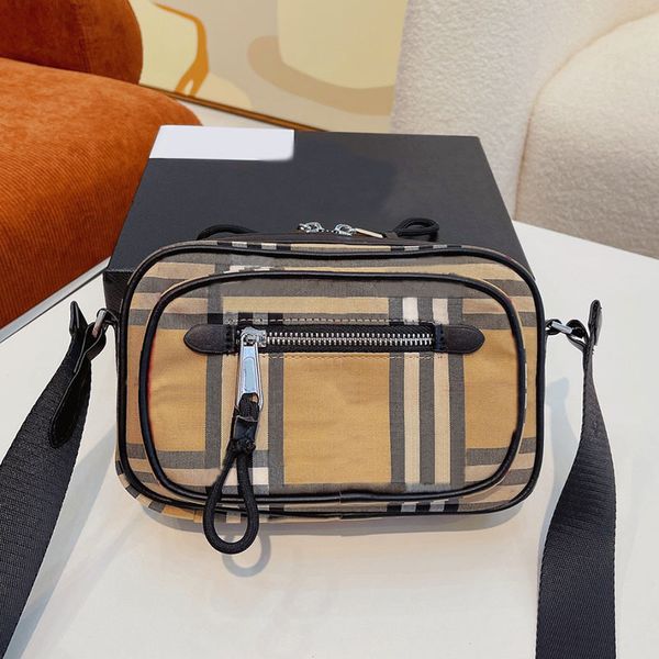 

plaid camera bag canvas messenger handbag tartan crossbdoy bags flap wallet cowhide leather purse wide shoulder strap women handbags exterio