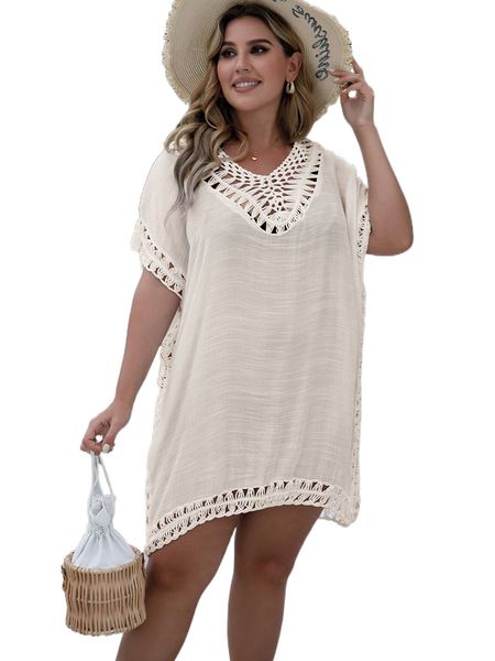 

plus open stitch cover up dress c9jq#, Black
