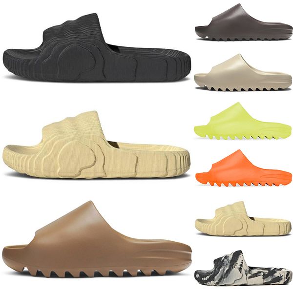 

2022 adilette 22 sliders slippers slides designer sandals mens womens black desert sand magic lime luxury shoes pantoufle flip flops platfor