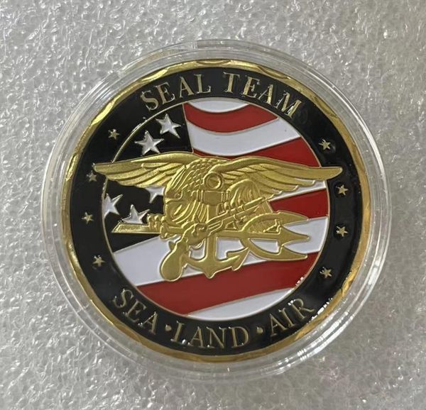 5 teile/los Geschenke Vergoldete Souvenirmünze USA Sea Land Air Of Seal Team Challenge Department Of The Navy Militärmünze.cx