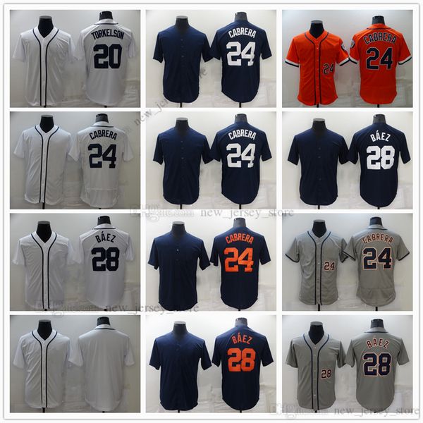 Film College Baseball Indossa maglie Home away 24 MiguelCabrera 28Baez 20Torkelson Slap All Stitched Nome Numero Away Traspirante Sport Vendita Alta qualità