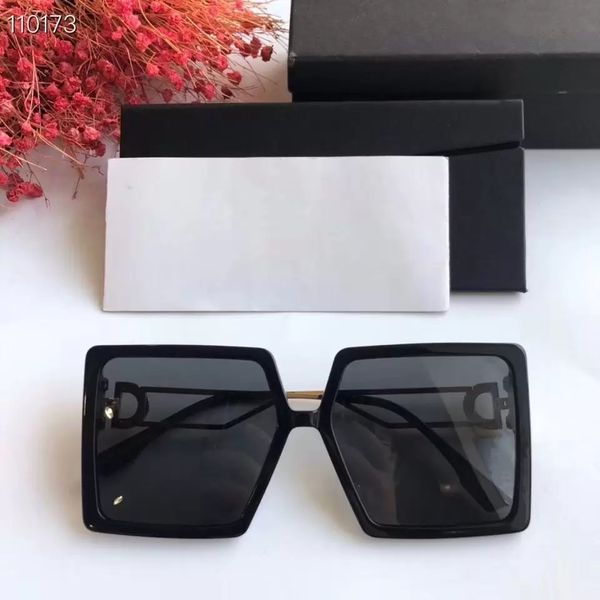 

086 designer sunglasses for women special uv protection goggle vintage big square frame come with package, White;black