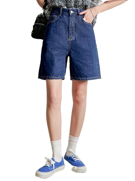 

dazy high waist slant pocket denim shorts x2pn#, White;black