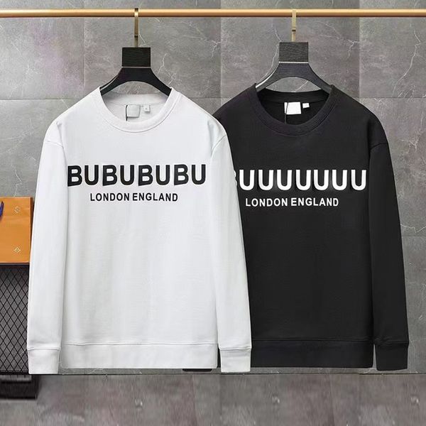 

pullover sweatshirt long sleeve for men fashion loose preppy crewneck sweatshirts white letter print sweaters all luxury streetwear, Black