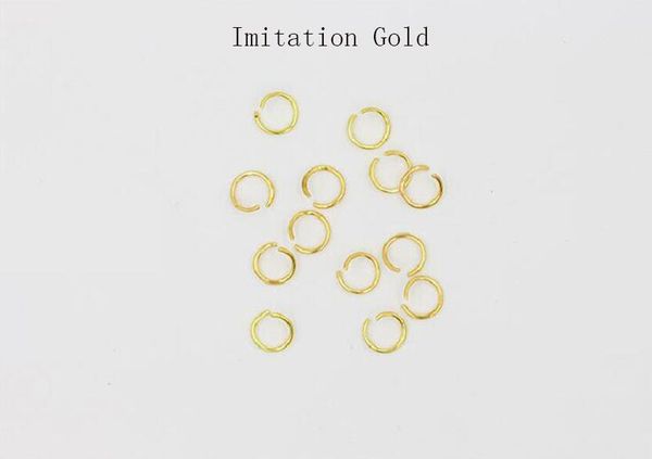 C anéis de salto aberto anéis de chaveiro para brincar de colar de colar de jóias artesanais Diy Fazendo descobertas múltiplos tamanhos imitando ouro