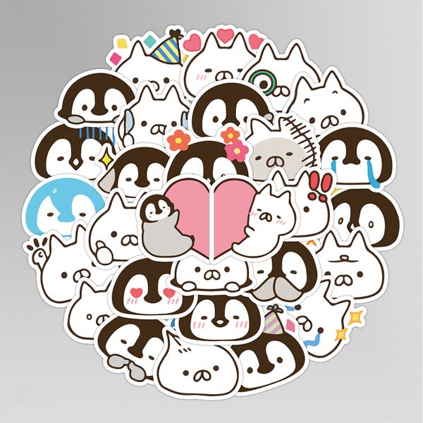 

40pcs kawaii penguin anime animal stickers pack motorcycle travel diy luggage skateboard classic toy graffiti sticker decals toy waterproof