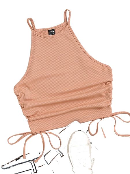 

ruched drawstring side cami o7jn#, White