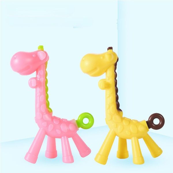 Симпатичные Жираф TeTher Безопасный Силиконовый Teether Stick Baby Fawn Teether