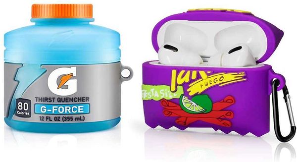 

[2pcs] sport water & takis potato chips cover for airpods pro case, 3d fun cute fashion food protective skin accessories airpod pro silicone