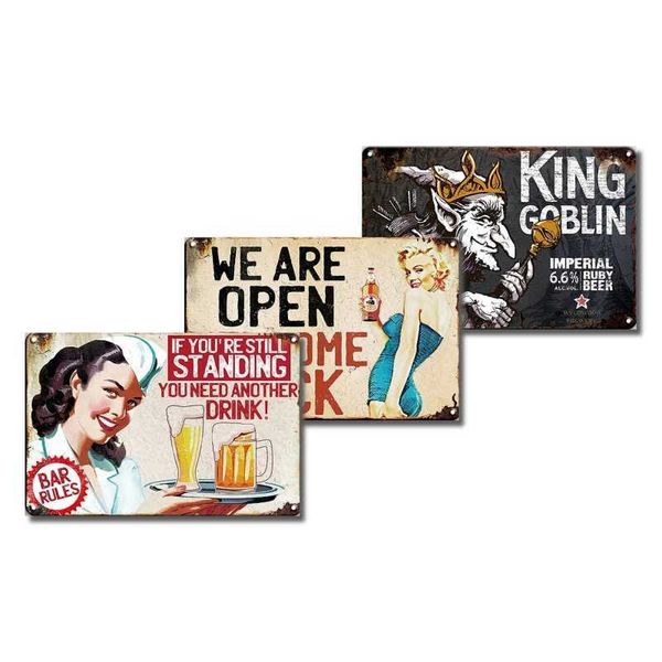 

bar beer vintage metal , 20cm x 30cm, drinks retro signs for /cafe/home kitchen/restaurant/garage/man cave.78fx