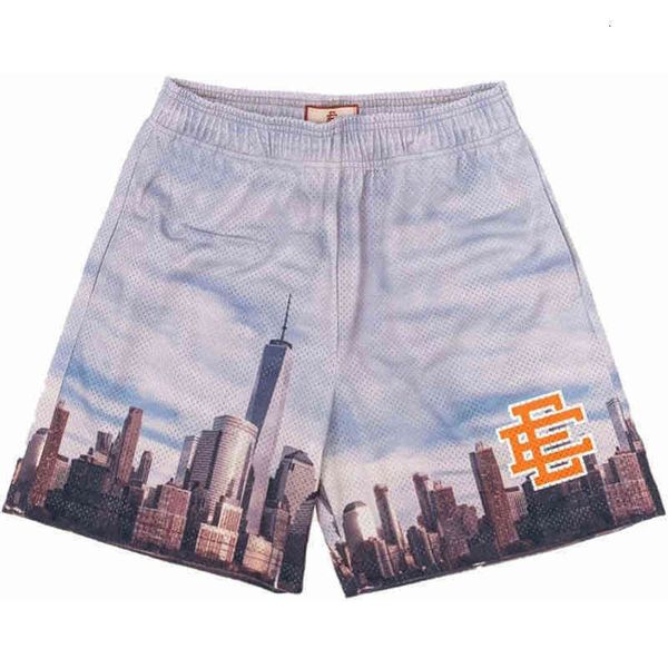 

summer brand fashion mens eric emanuel ee basic shorts casual mesh short new york city skyline designers gym running fitness beach loose bas, White;black