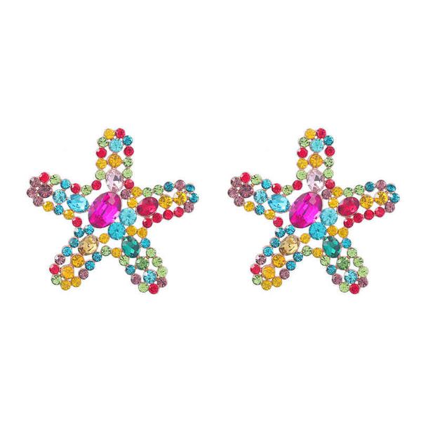 

earrings 2022 new acrylic rhinestone star dangle earrings women dinner wedding accessories fashion statement jewelry 220808, Silver
