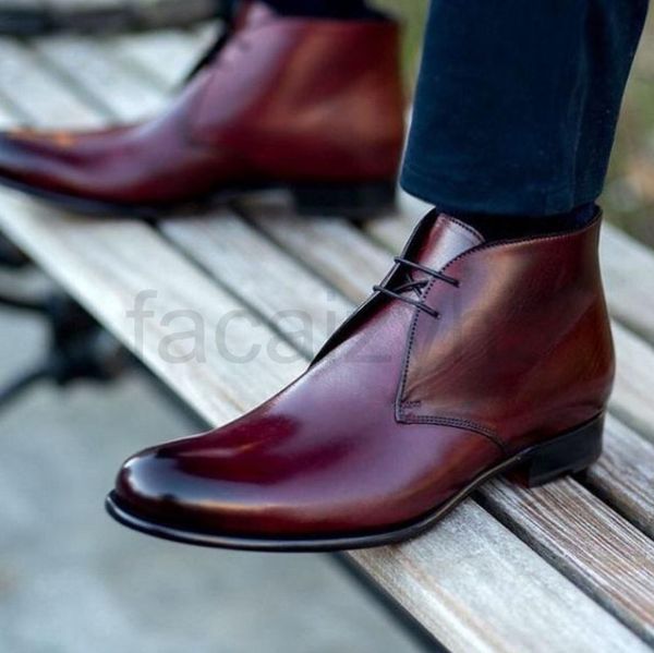 

boots designer business dress pu leather low heel round head lace up suit boots classic british style qm10027, Black