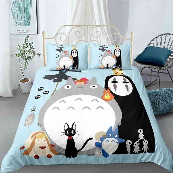 

my neighbor totoro duvet cover 2/3 pieces home decor bed quilt for kid adults bedding set
