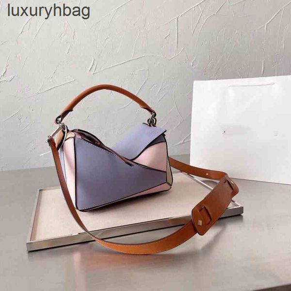 

designer cow woman bags bag color loews leather handbag 2022 summer women puzzles leather two-layer geometric portable one shoulder cross ql