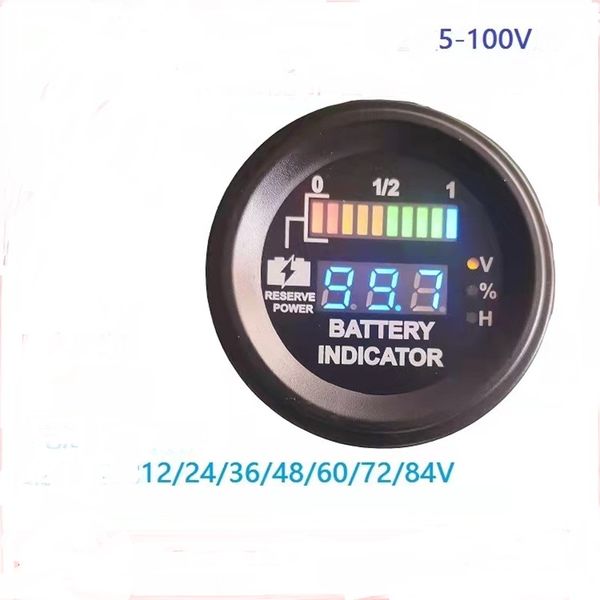 Indicatore di capacità del misuratore di batteria per strumenti elettrici compatibile con CURTIS 12V-84V
