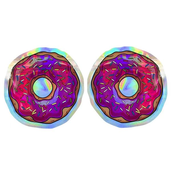 

1-3.5g irregular mylar bags empty resealable smell proof zipper unique shape gorrilla glue doughnut halloween candy edible poly bags in bulk