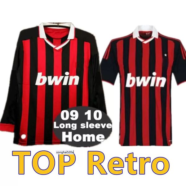 

2009/10 retro soccer jerseys de vintage classic futbol jersey ronaldinho 80 pirlo maldinho baresi kaka thailand quality home sports 2010, Black;yellow
