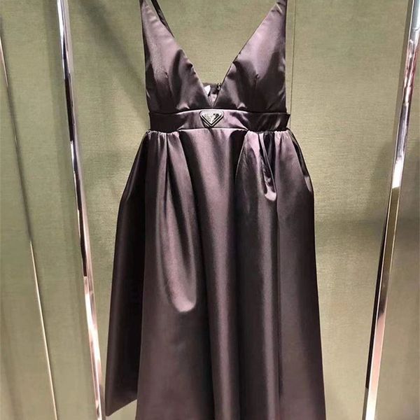 

warehouse clothing design spring new wrapped chest v-neck suspender skirt versatile slim dress women's dress outlet_vmul, Black;gray
