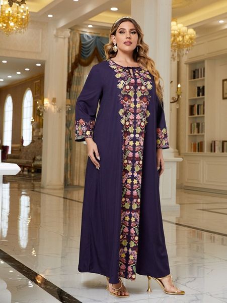 

plus floral print tie neck tunic dress o0qb#, Black