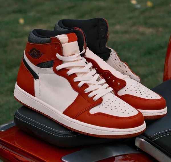 

shoes release authentic 1 high og chicago reimagined cracked leather varsity red black sail muslin mens outdoor sneakers sports