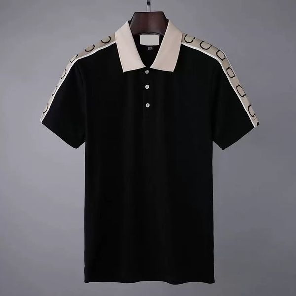 

designer polo shirts men luxury polos casual mens t shirt snake bee letter print embroidery fashion high street man tee, White;black