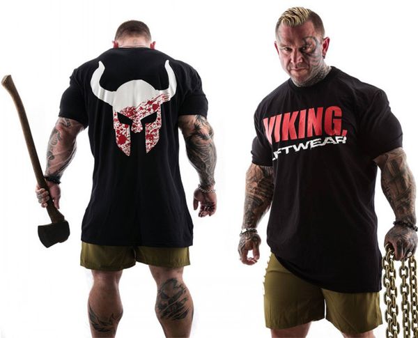 

viking brand clothing gyms tight t shirt mens fitness homme t shirt men summer 220705, White;black