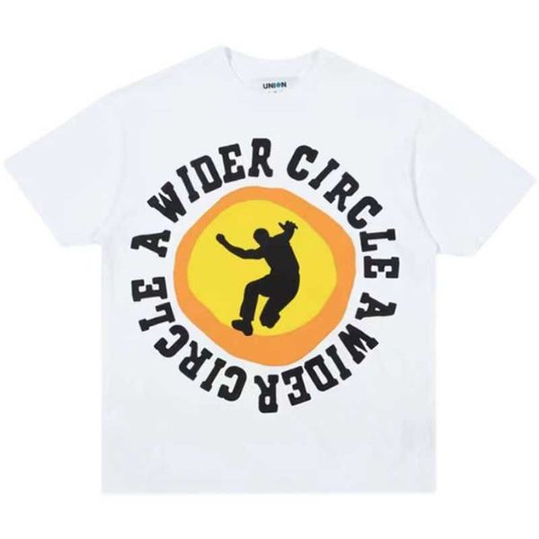 

men's t-shirts meichao union co branded cpfm foam letter printed round neck cotton short sleeve t-shirt loose casual couple shirt, White;black