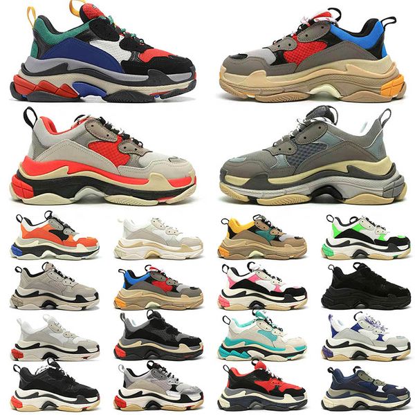 

triple s casual shoes mens womens playform clear sole lavender black watermark beige white wine red paris sneakers new designers luxury trai, White;red