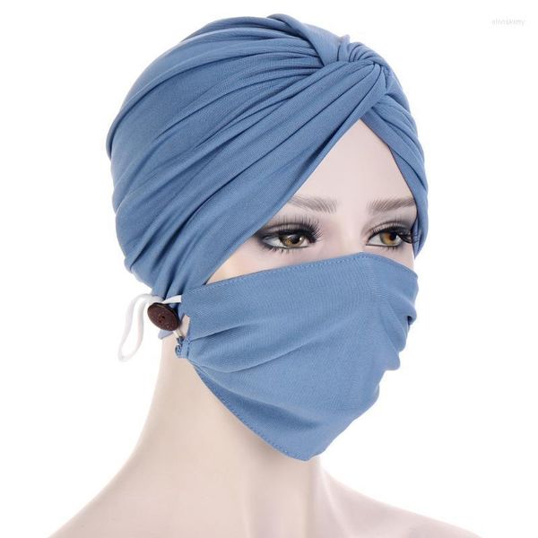 Feijos 2022 Summer O outono de fios de remões cruzados máscara de máscara feminino Caps Turbano Hijabs Bonnets por atacado para mulheres chapéus gorda/crânio