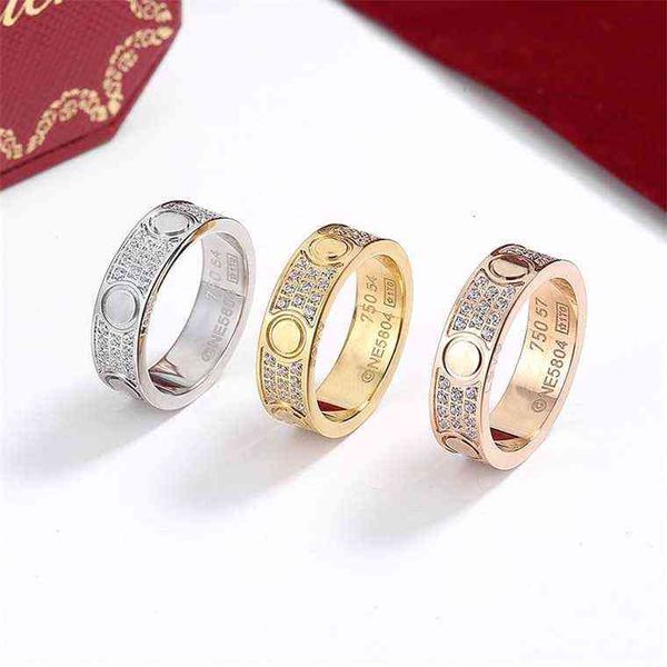

14% off jewelry the cnc card 18k rose gold sky star couple love full diamond screw male and female pair ring, Silver