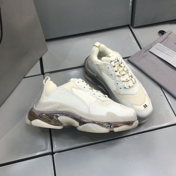 

solid air cushion new pattern silver retro triple s sneakers 8-layer combination tup foam outsole contrast elevated casual luxury shoes blue, Black