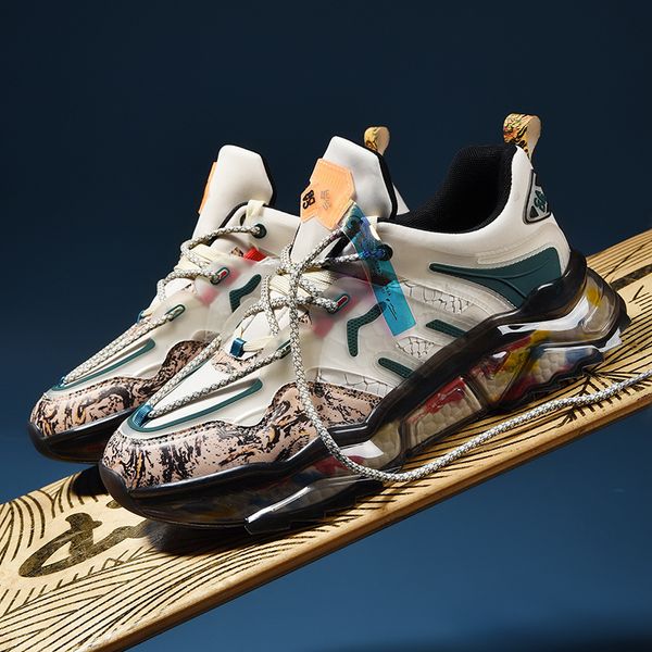 

camouflage running shoes men women tpu thick bottom outdoor jogging sneakers anti-slip footwear 220519, Black;white