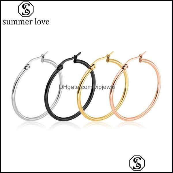 

dangle chandelier earrings jewelry fashion stainless steel classic style sier black elegant simple mti size hoop earrin dh1dd, Silver