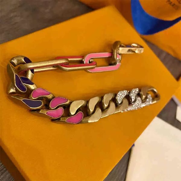 

hip hop fashion colorful enamel chains jewelry mens gold silver miami cuban link all-match diamond iced out necklaces bling, Black