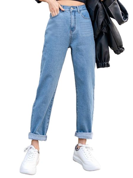 

dazy high waist straight leg jeans p3fp#, Blue