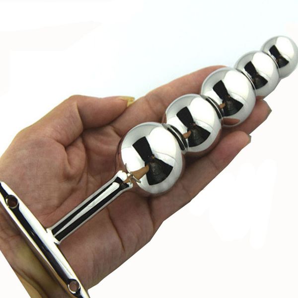 Big Metal Anal Plug Butt Contas Hook Five Balls SM Toys Sexy para Mulheres/Homens Massagem Próstata Gay Dildo Anus Dilator Slave BDSM