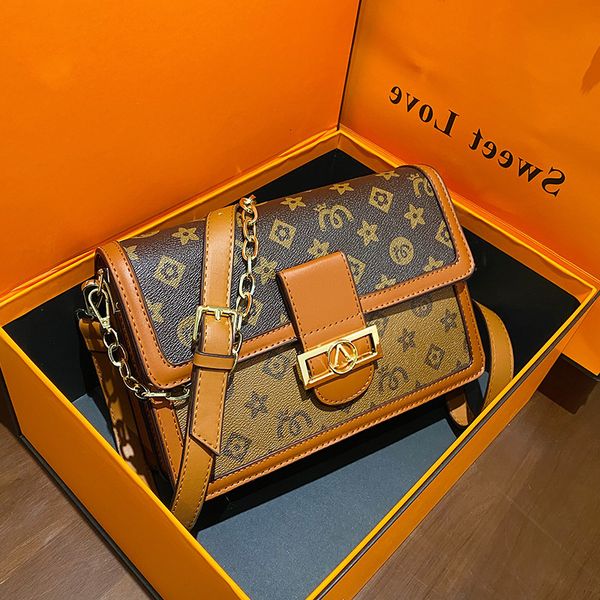 

designer bags postman female new style star same old flower small square flip chain single shoulder messenger