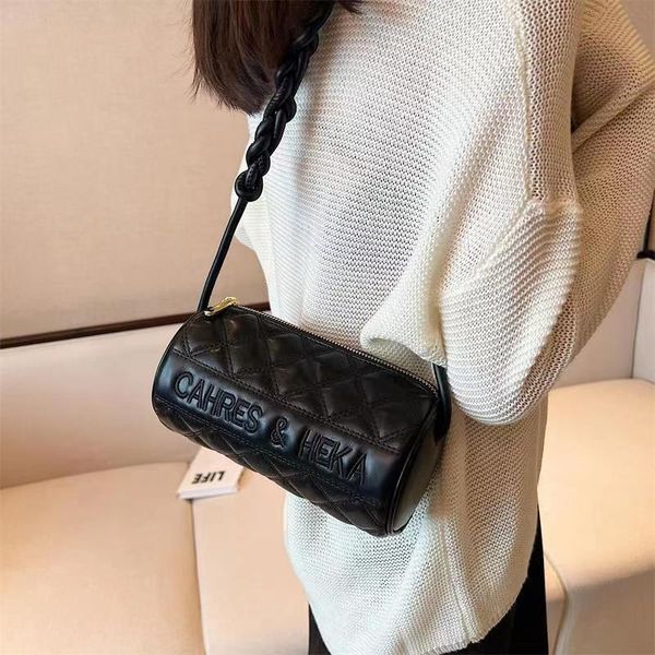 

bag female ling lattice cylinder versatile messenger bag