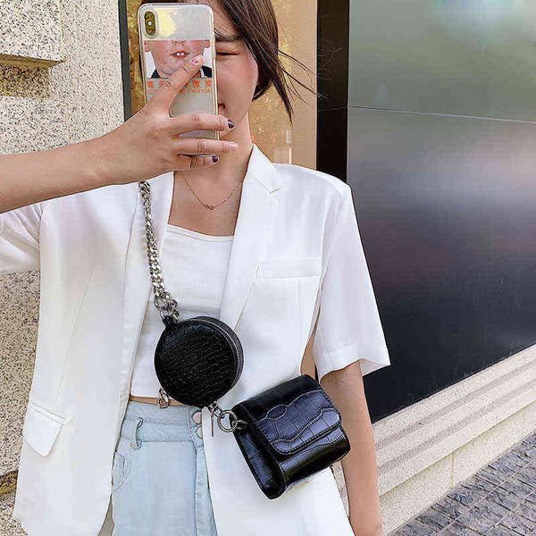 

2 piece set crossbody bag women bag 2020 alligator pattern leather mini small shoulder bags female luxury pu handbags wallet g220421