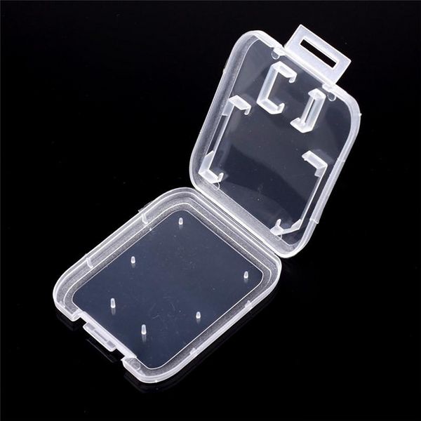 1000 pz/lotto Trasparente Trasparente Standard SD SDHC Memory Card Case Holder Box Storage Carry Storage Box per SD TF Card B0504