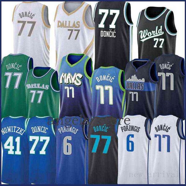 

luka kristaps 6 porzingis 77 basketball jersey doncic dirk 41 nowitzki jerseys 2021 new mens, Black;red