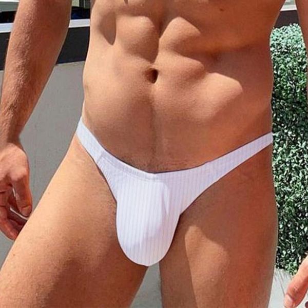 Mutande Slip intimo sexy a vita bassa da uomo Gay Men Bikini Cotton U Pouch Traspirante Cock Brief Micro Costumi da bagnoMutande