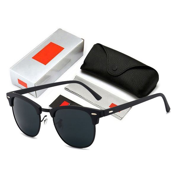 

3016 clubmasters vintage semi-rimless ray brand designer sunglasses women/men ban classic retro oculos de sol gafas uv400, White;black