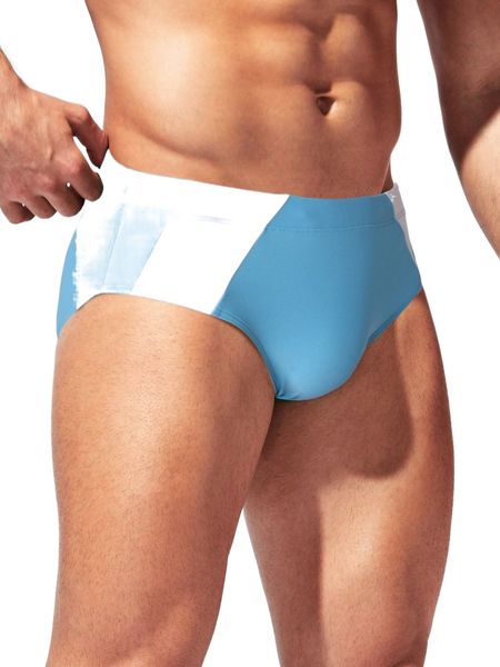 

men two tone swim brief f1it#