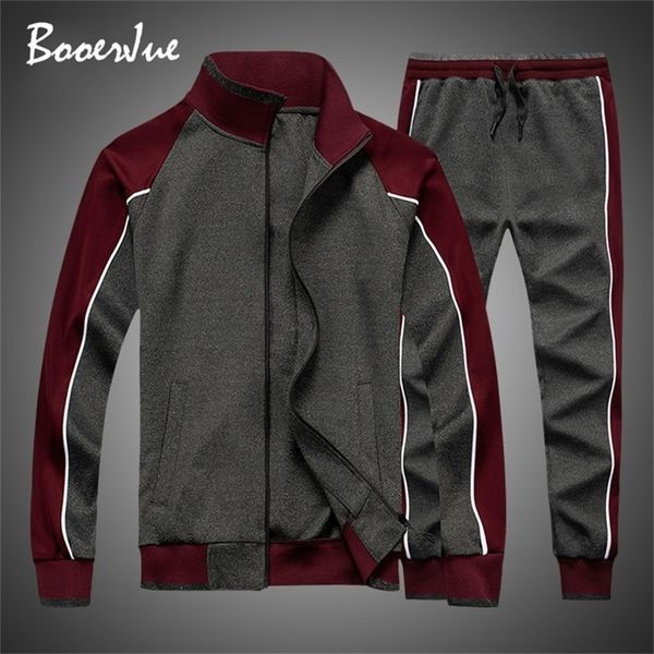

tracksuit men 2020 spring zipper jackets pants 2 pieces sets male slim sportswear brand new casual fashion men s streetwear lj201126, Gray