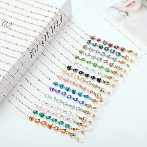 

fashion chic women gold silver sunglasses chains beaded glasses chain eyewear cord lanyard eyeglasses necklace