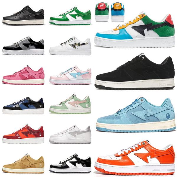 

new designer bapestas baped sta casual shoes for mens womens jjjjound color camo combo blue pastel pink green black white sports sneakers tr