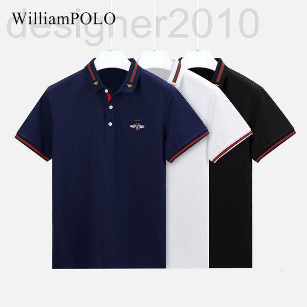 

men's polos designer william polo summer men's new polo shirt daily leisure sports light business short sleeve thin style lead 9tw, White;black