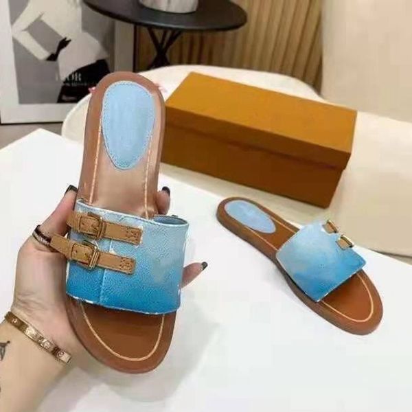 

gradiant slides for womens escale lock it flat mule summer slipper women designer colorful tie dye canvas padded heel leather outsole slippe, Black